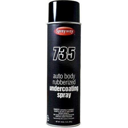 SPRAYWAY Autobody Rubberized Undercoating Spray, 20oz, 12PK SW735